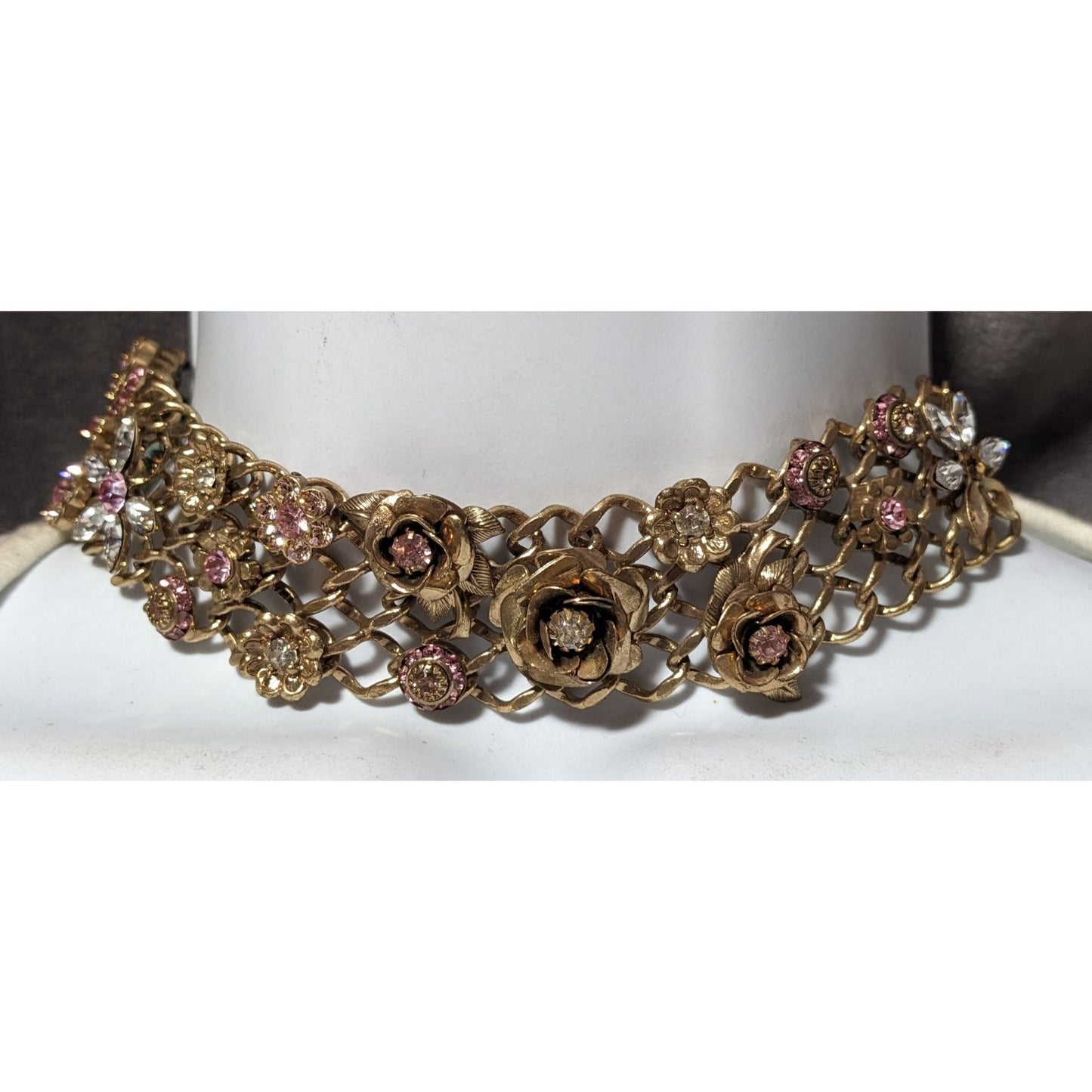 Carolee Vintage Coquette Floral Rhinestone Choker