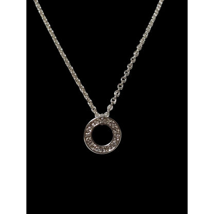 Minimalist Glam Silver Rhinestone Pendant Necklace