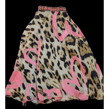 Rachel Allan Flared Leopard Heart Skirt