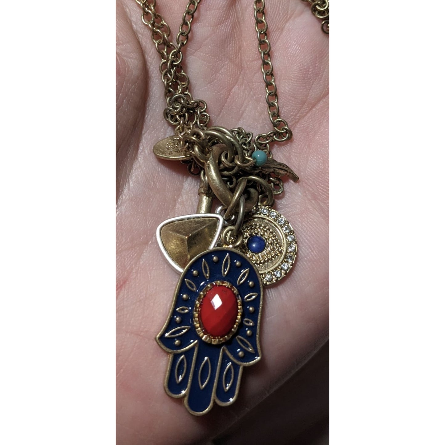 Alan West Vintage America Hamsa Charm Necklace