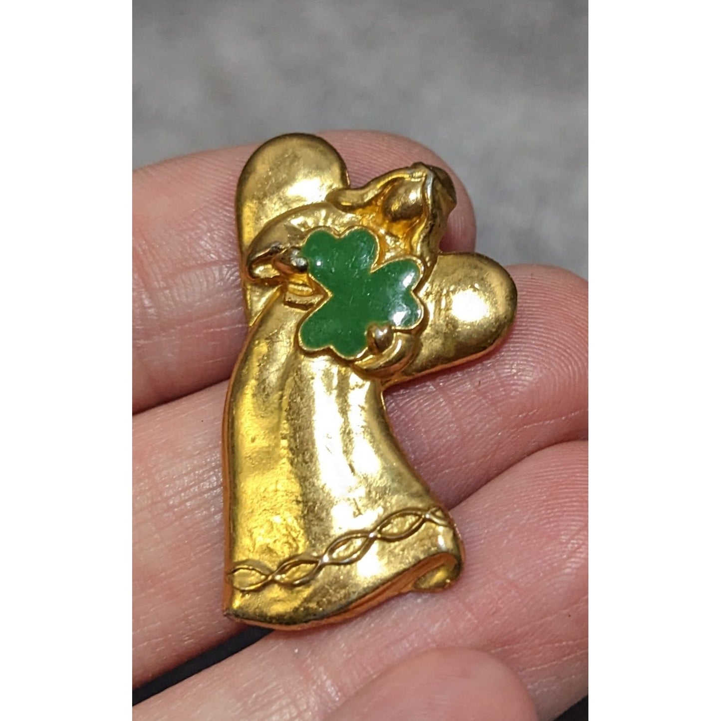 Vintage Shamrock Angel Pin