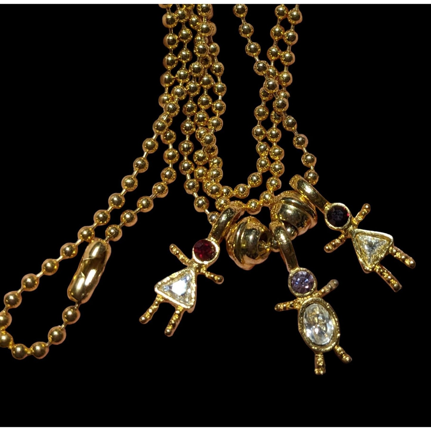 Gold Birthstone Kid Figural Charm Necklace