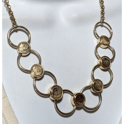 Unique Modern Interlinked Gold Ring Necklace