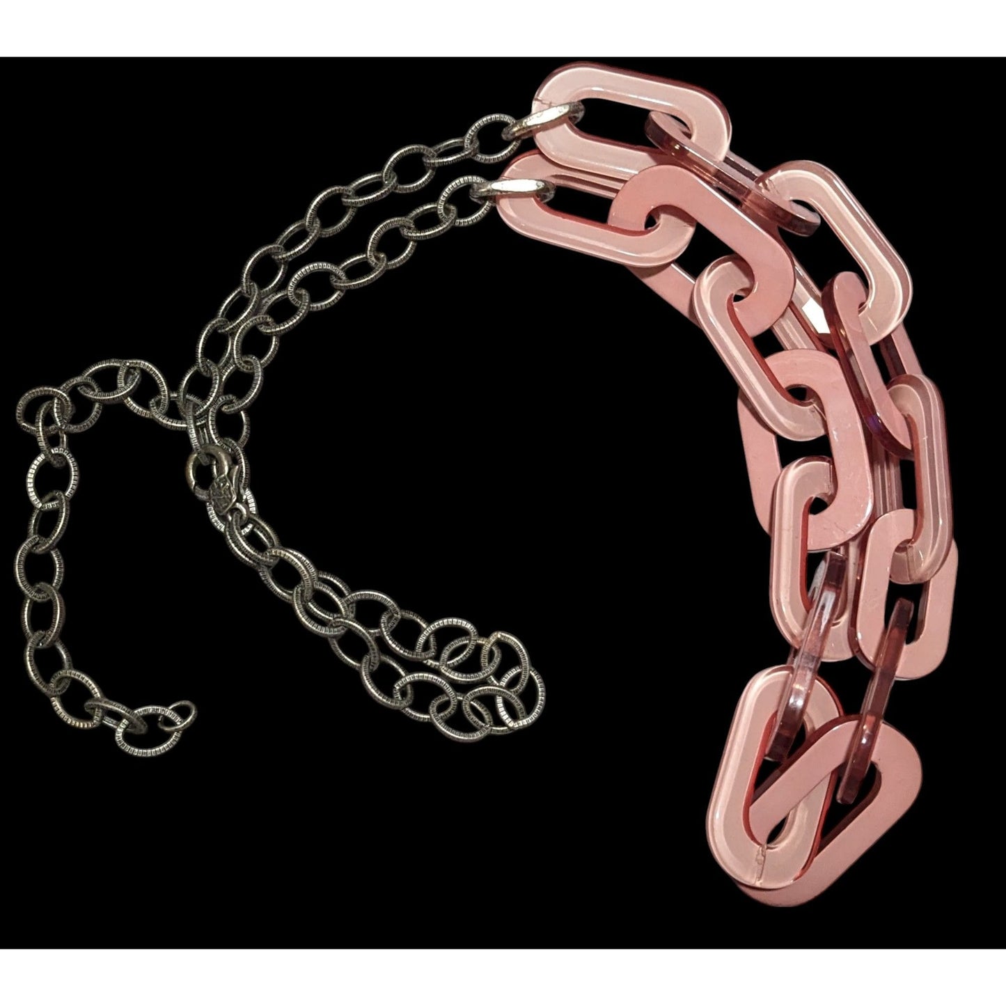 Chunky Pink Chain Link Statement Necklace