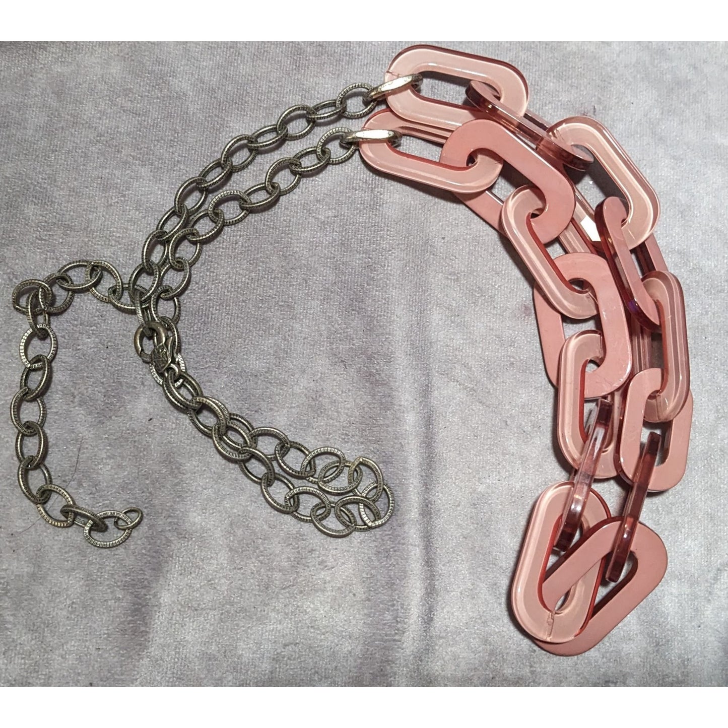 Chunky Pink Chain Link Statement Necklace