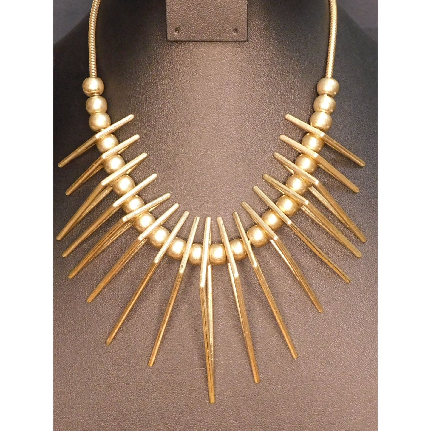 Geometric Open Triangle Spike Statement Necklace