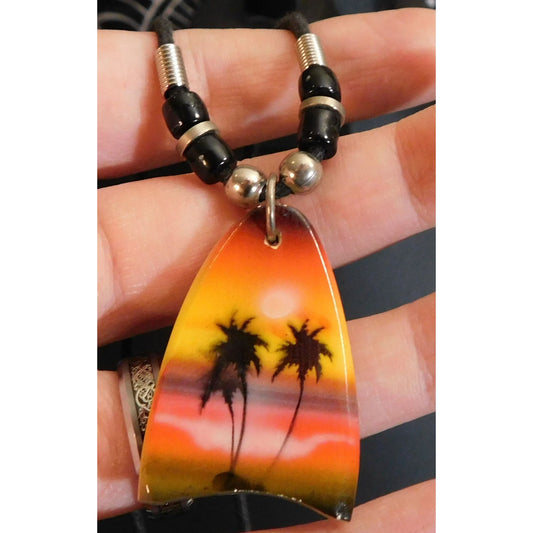 Vintage 90s Hawaiian Boogie Board Necklace