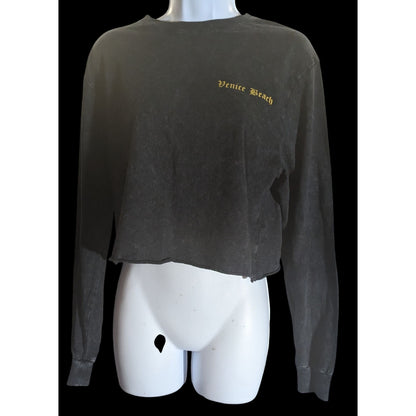 Wild Fable Venice Beach Crop Top Black Long Sleeve Grunge