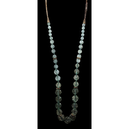 Vintage Glam Translucent Mint And Gold Tone Beaded Necklace
