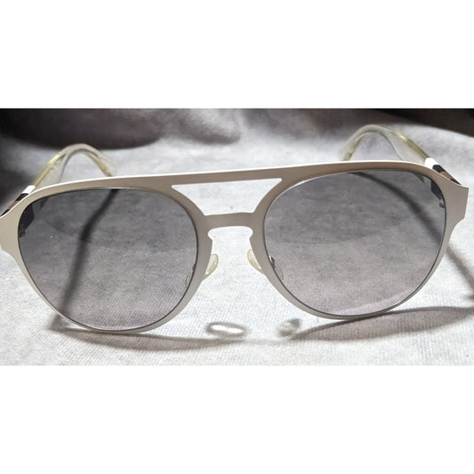 Fendi White And Brown Aviator Sunglasses