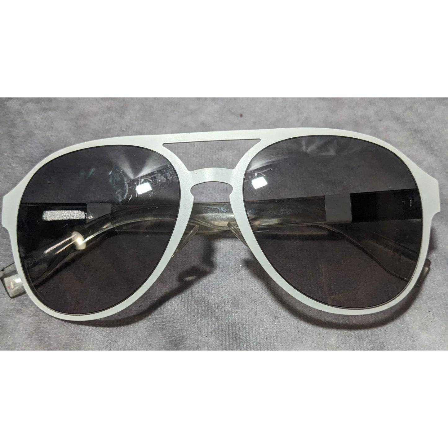 Fendi White And Brown Aviator Sunglasses