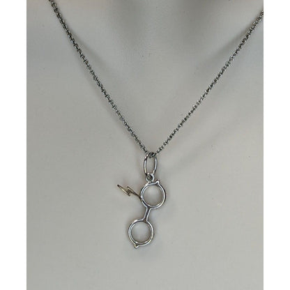 Geek Origami Owl x Harry Potter Glasses Lightning Bolt Pendant Necklace