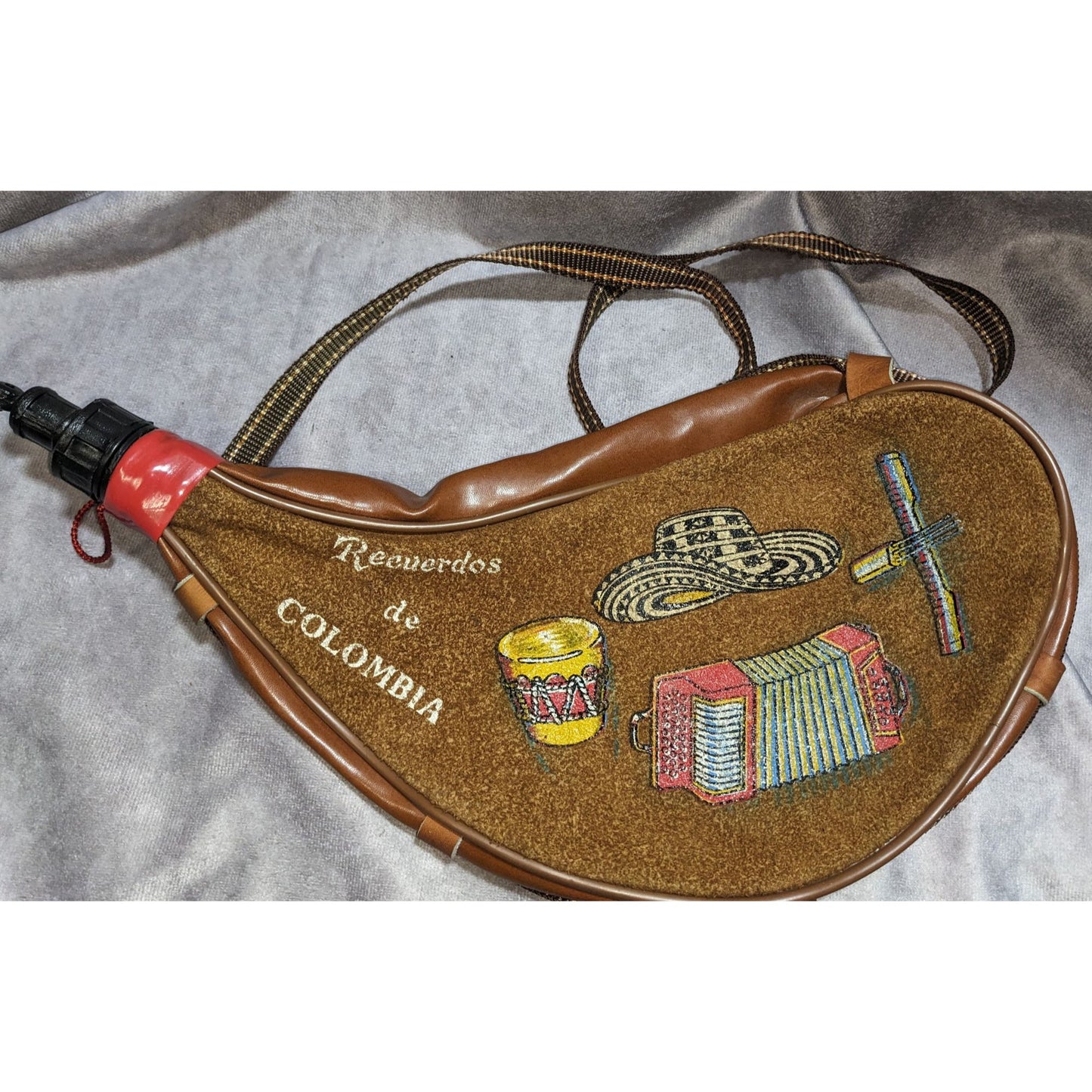 Las Tres Z.Z.Z. Pamplona Wine Skin With Colombian Painted Details