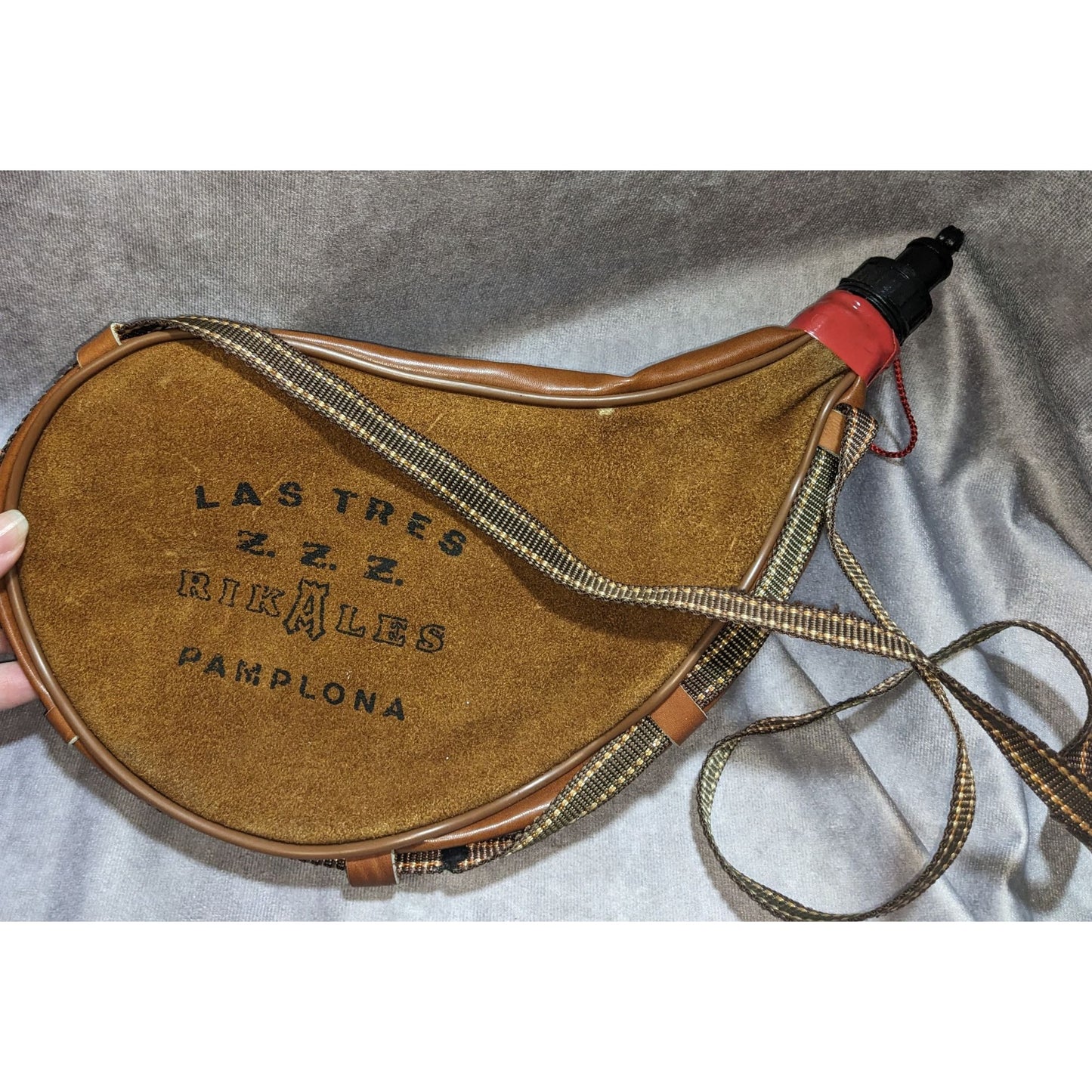 Las Tres Z.Z.Z. Pamplona Wine Skin With Colombian Painted Details