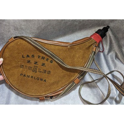 Las Tres Z.Z.Z. Pamplona Wine Skin With Colombian Painted Details
