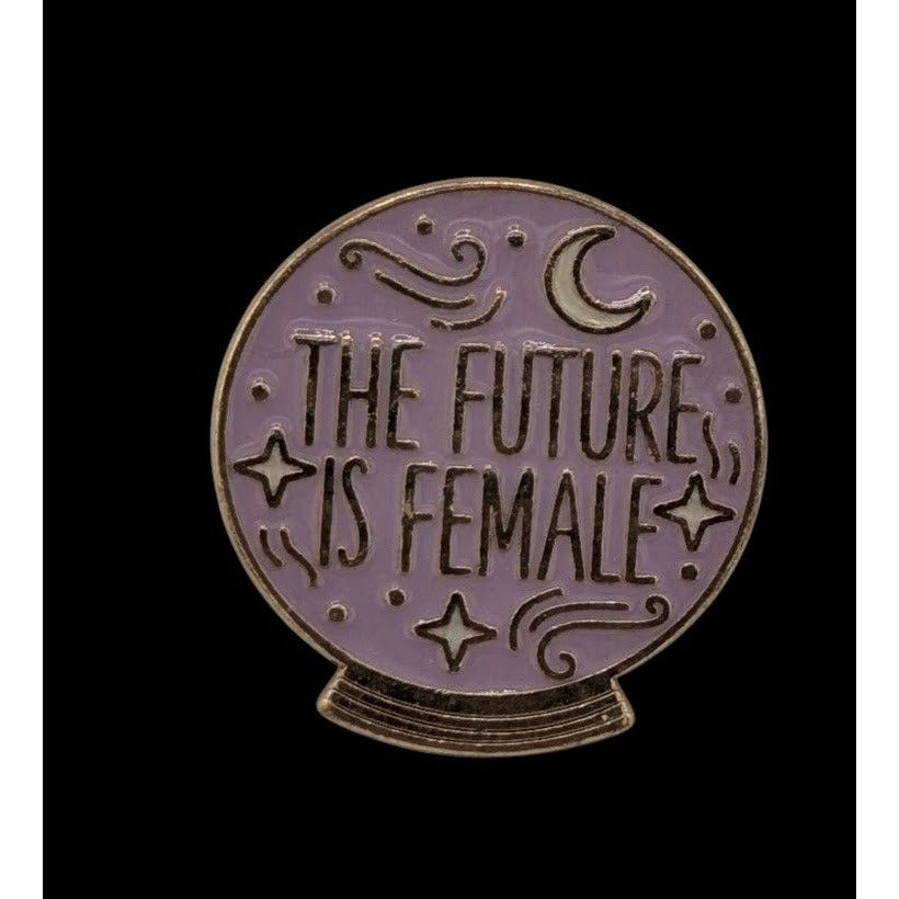 The Future Is Female Crystal Ball Lapel Pin