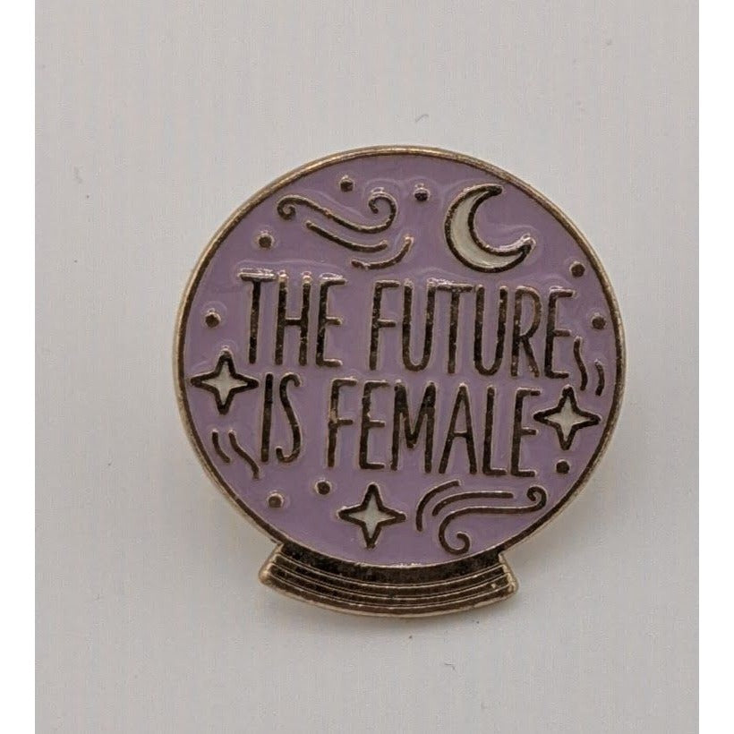 The Future Is Female Crystal Ball Lapel Pin