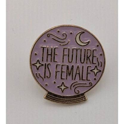 The Future Is Female Crystal Ball Lapel Pin