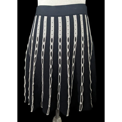 O.UE Gothic Black And White Stripe With Cutout Skirt Size Large