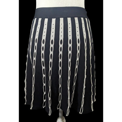 O.UE Gothic Black And White Stripe With Cutout Skirt Size Large