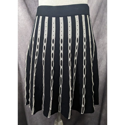 O.UE Gothic Black And White Stripe With Cutout Skirt Size Large