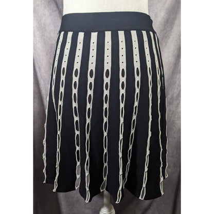 O.UE Gothic Black And White Stripe With Cutout Skirt Size Large