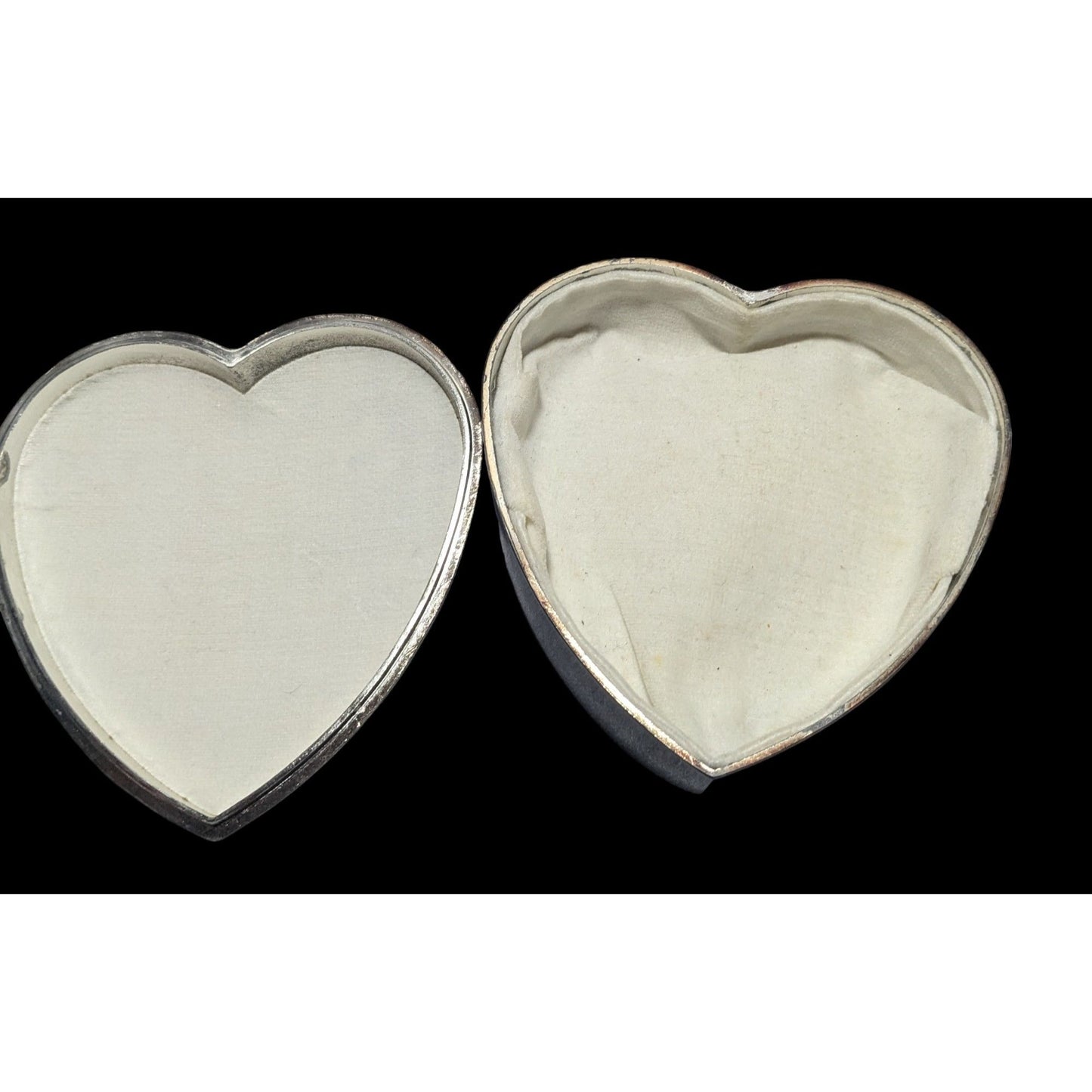 Vintage Anodized Silver Plated Heart Box