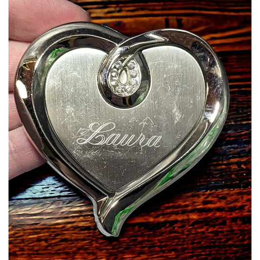 Things Remembered Silver Heart Compact Mirror