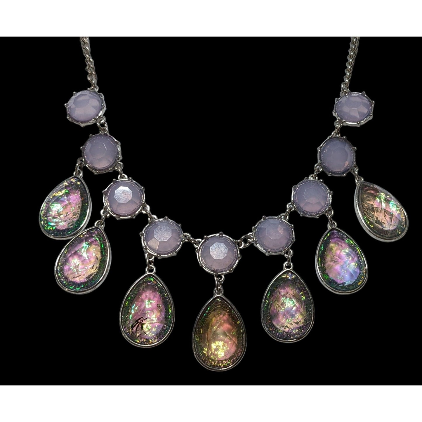 Whimsical Purple Faux Agate Necklace