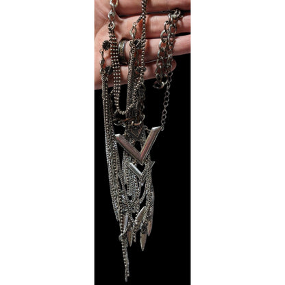 Bohemian Geometric Chain Fringe Necklace