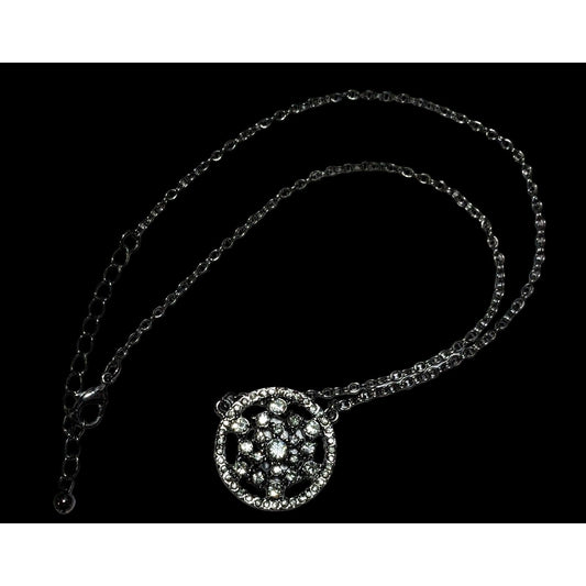 Gothic Rhinestone Snowflake Pendant Necklace