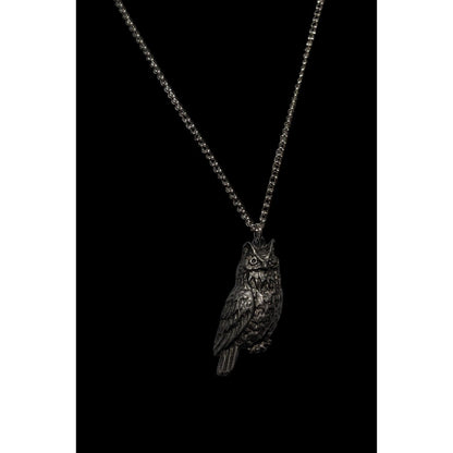 Vintage Minimalist Silver Owl Pendant Necklace