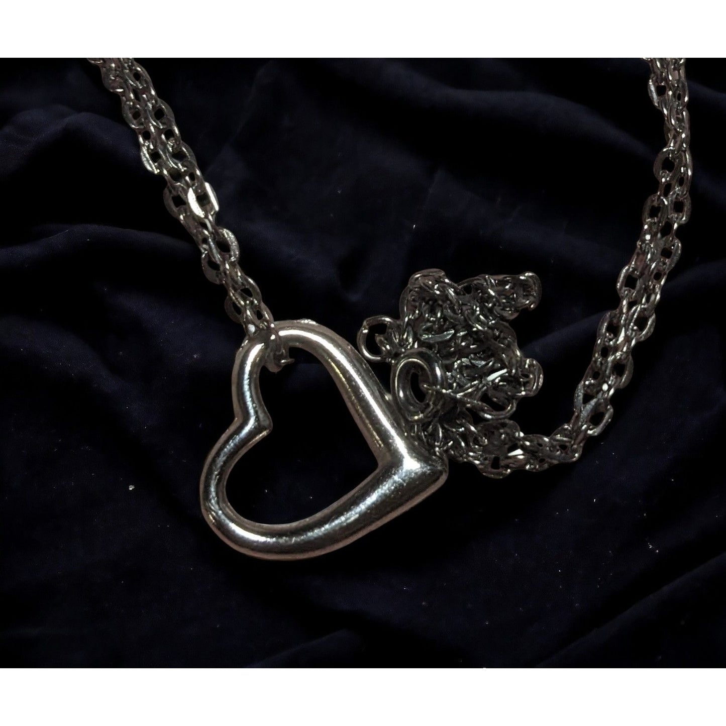 Silver Open Heart Necklace