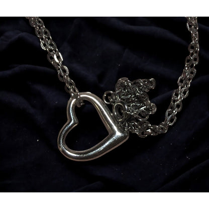 Silver Open Heart Necklace