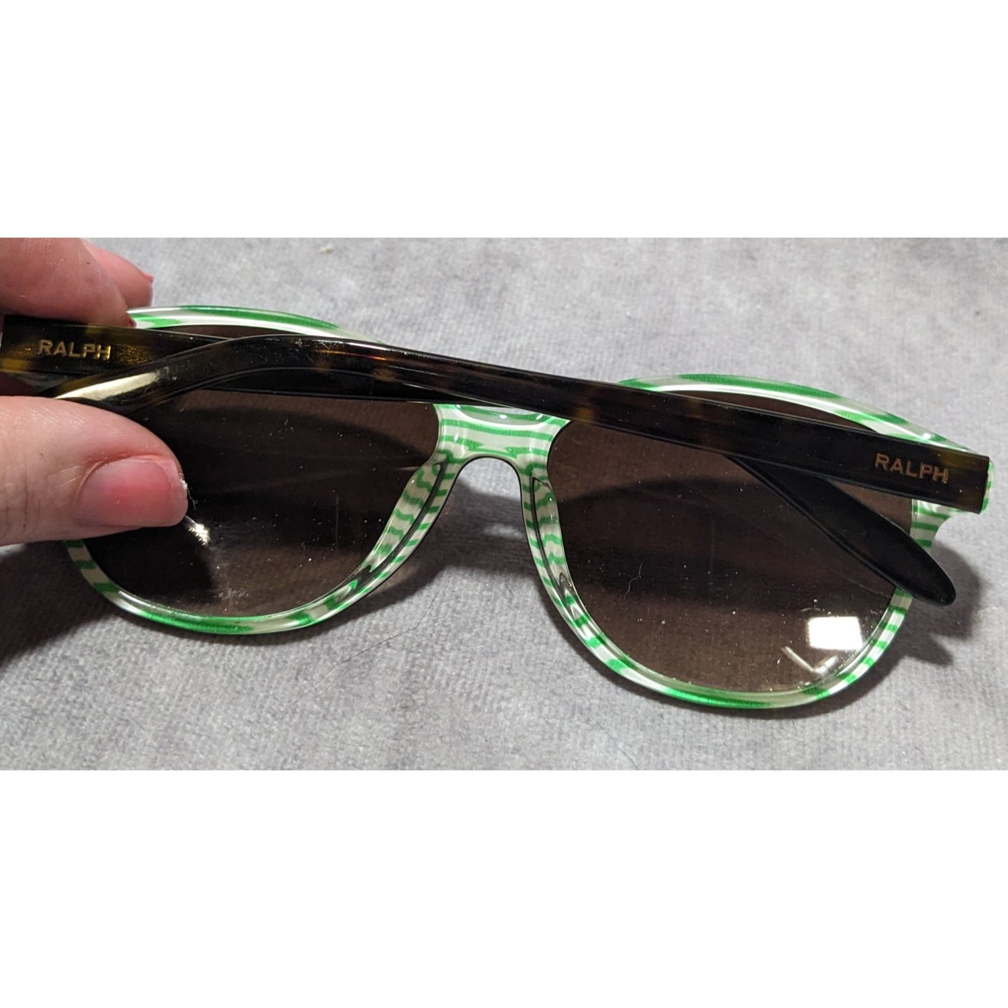 Ralph Lauren Tortoise Green Stripe Sunglasses