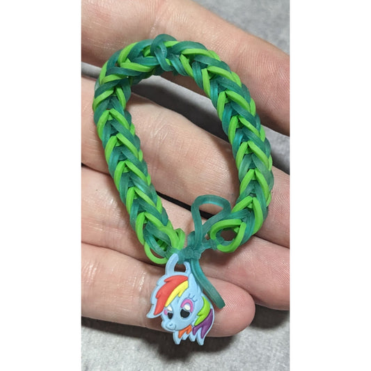 Kidcore Y2K Rainbowcore Rainbow Dash Loom Band Charm Bracelet