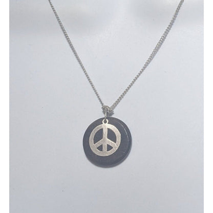 Wood Peace Charm Necklace