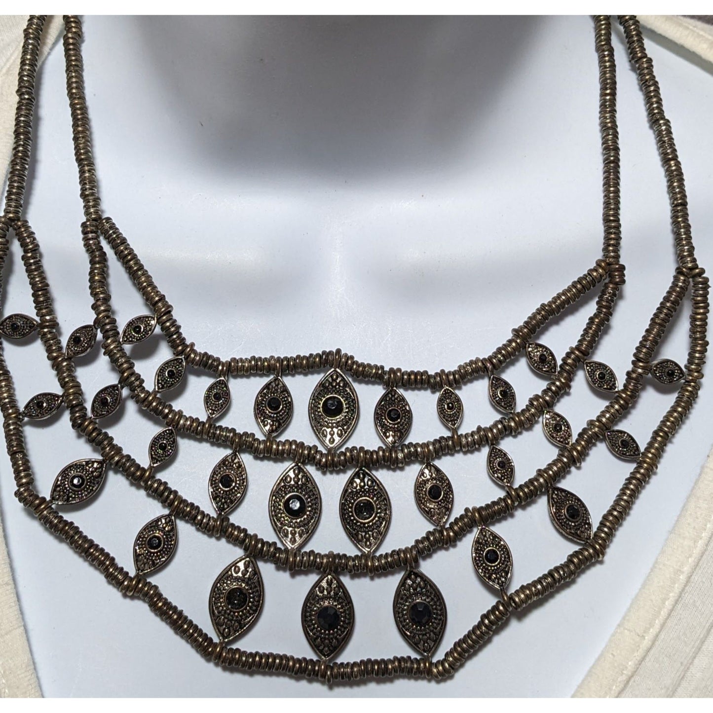 Silver Bohemian Bib Necklace