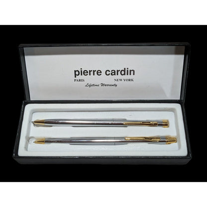 Vintage Pierre Cardin Slim Silver And Gold Writing Set