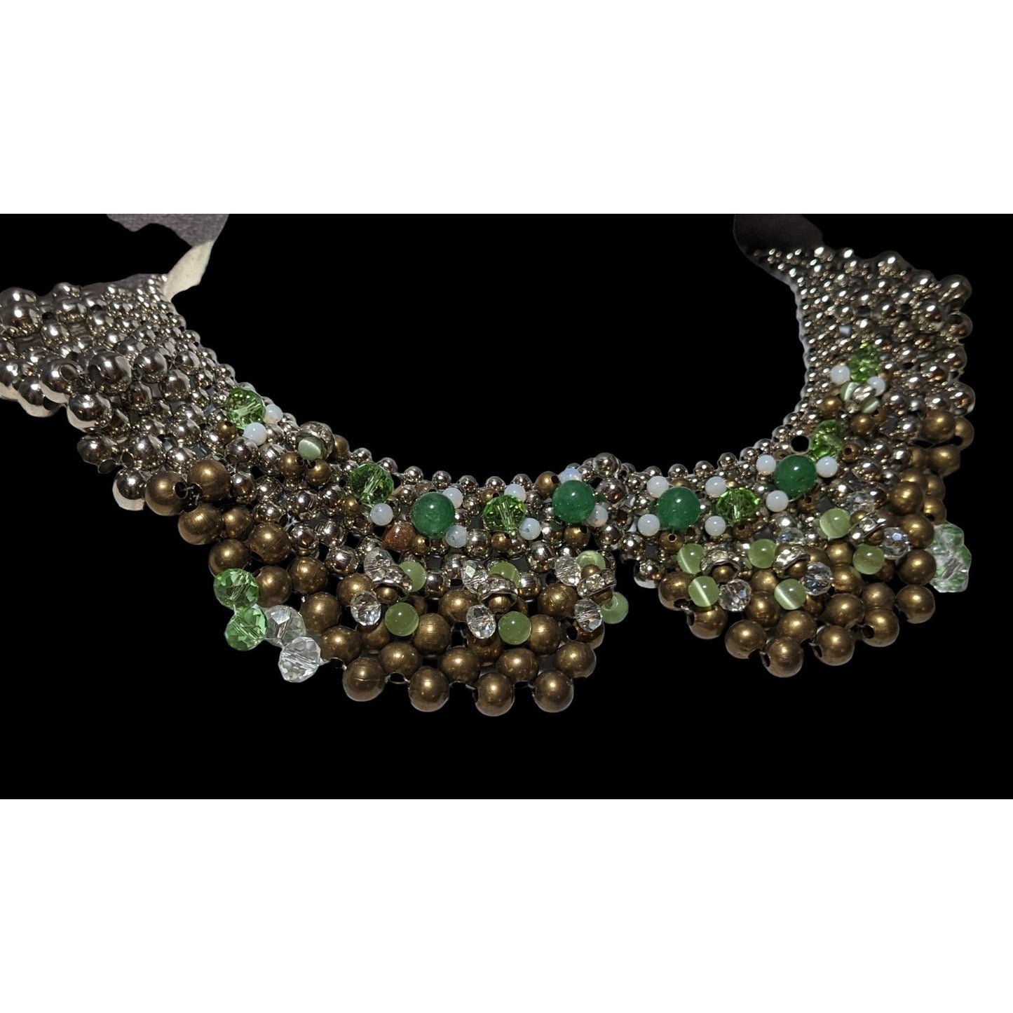 Pam Hiran Vintage 90s Beaded Bib Necklace