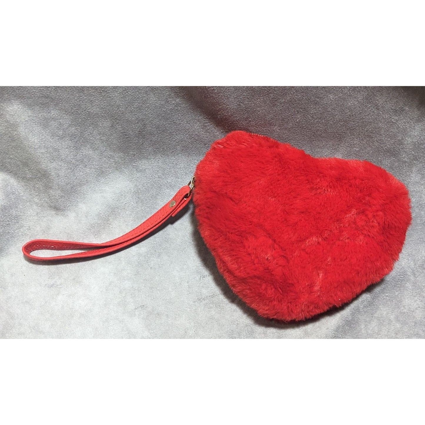 Red Plush Heart Clutch/Wristlet