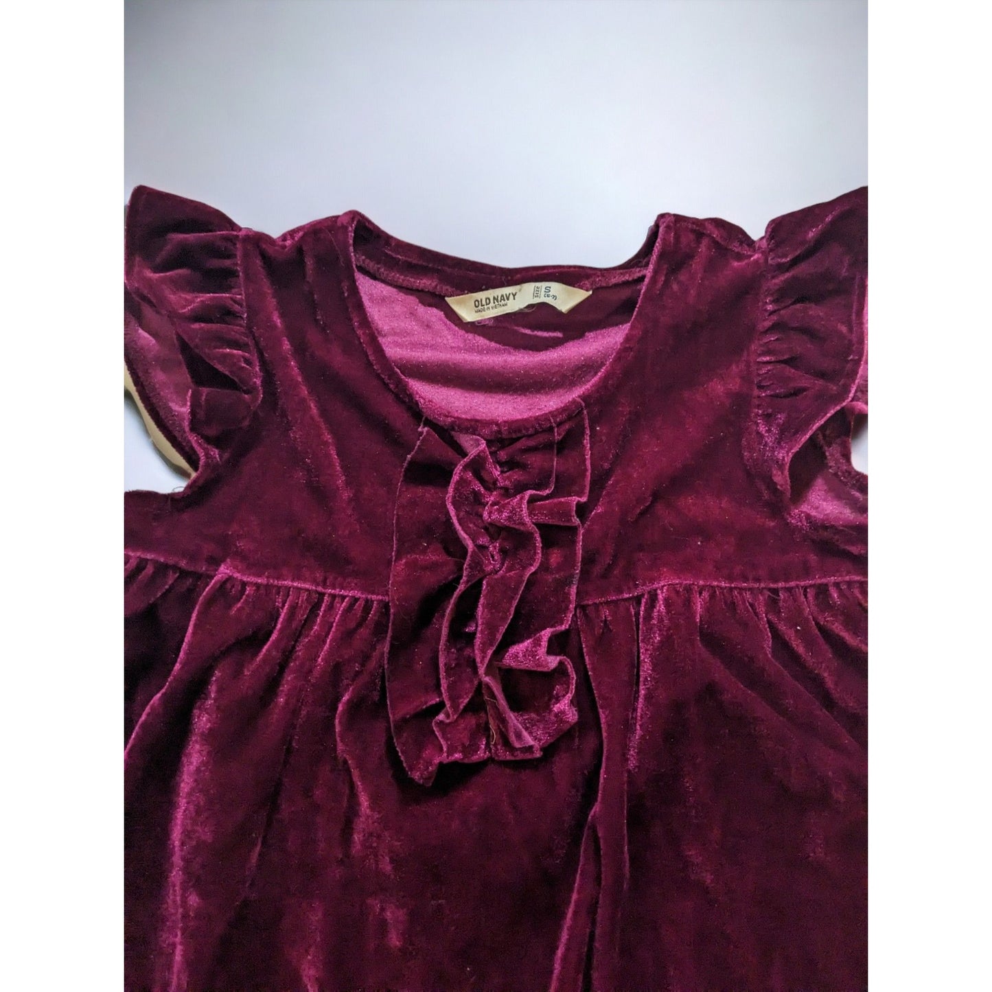 Old Navy Berry Velour Ruffle Dress