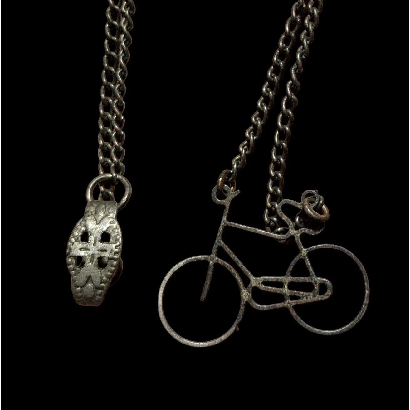 Vintage Minimalist Bicycle Necklace