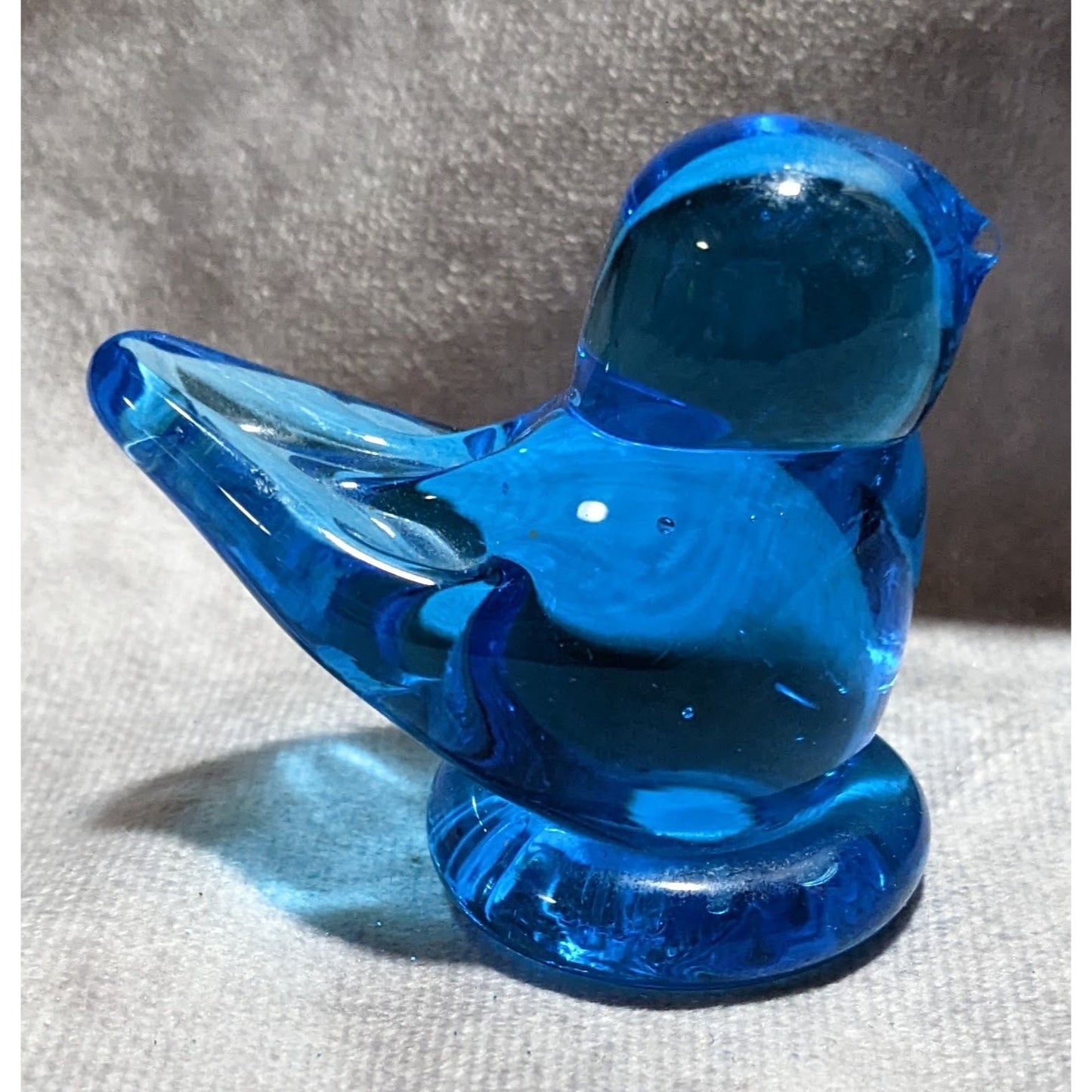 Vintage 90s Blue Art Glass Bird
