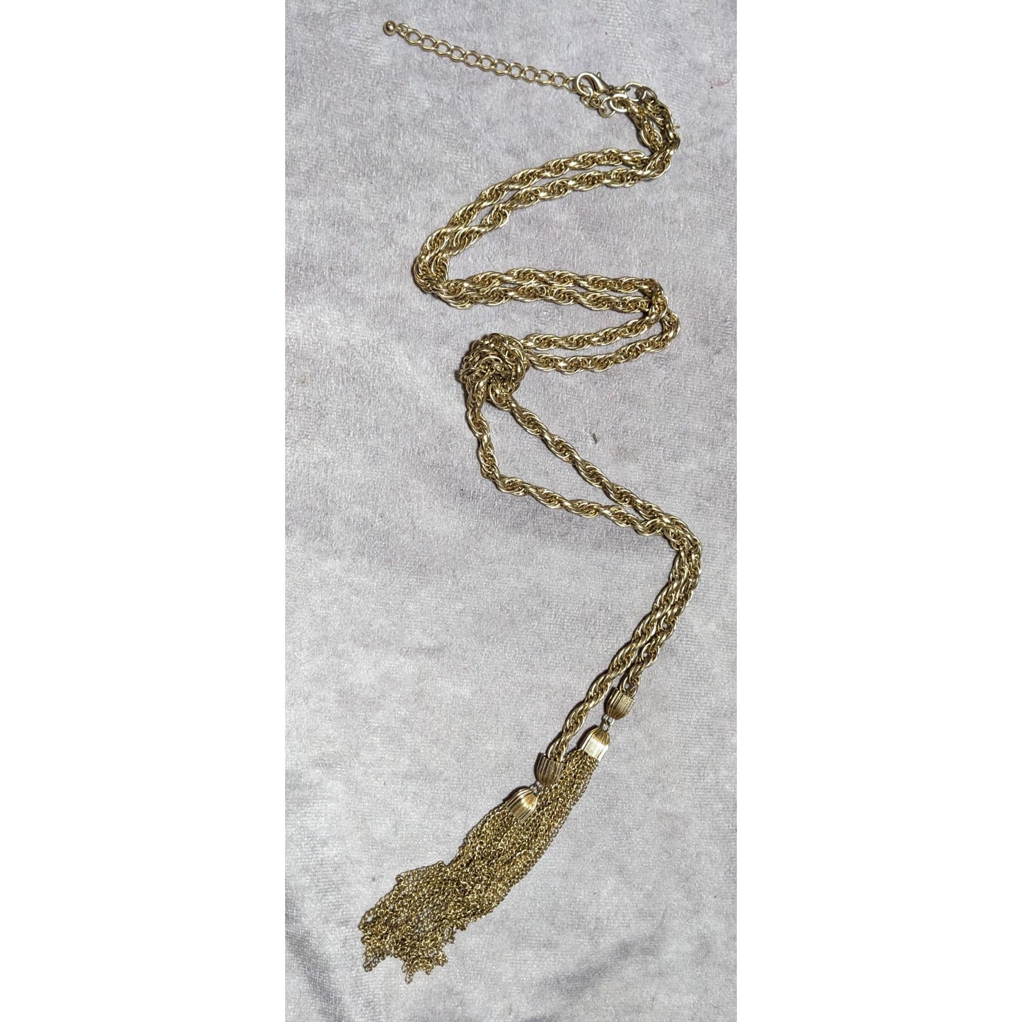 Vintage Gold Chain Knotted Tassel Necklace