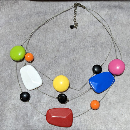 Rainbow Gemmed Floating Necklace