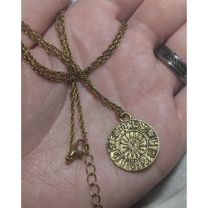 Gold Zodiac Medallion Necklace