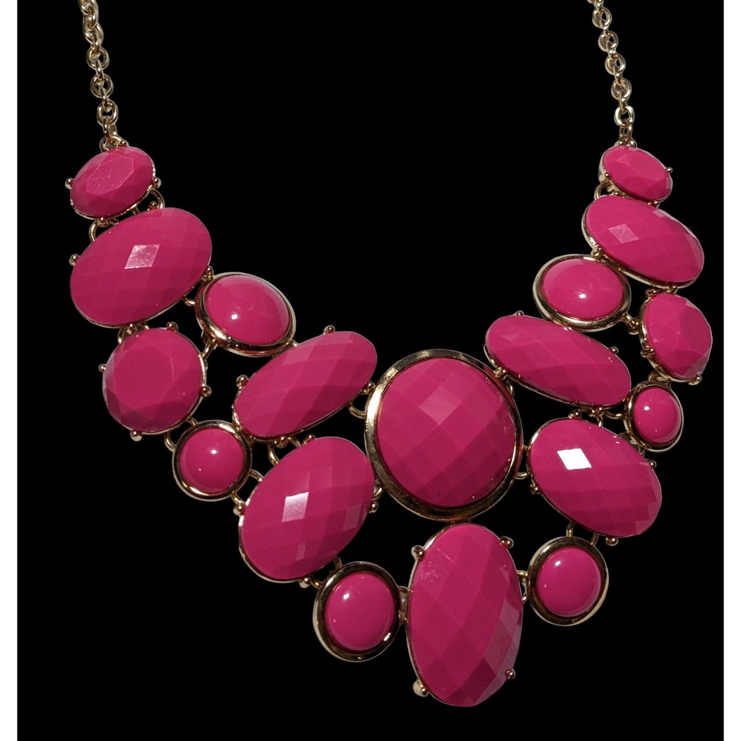 Charming Charlie Pink Gemmed Bib Necklace