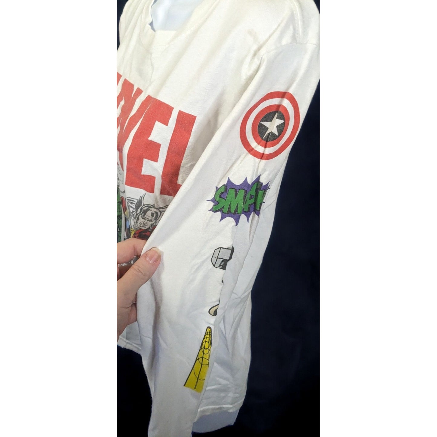 Marvel White Long Sleeve Shirt