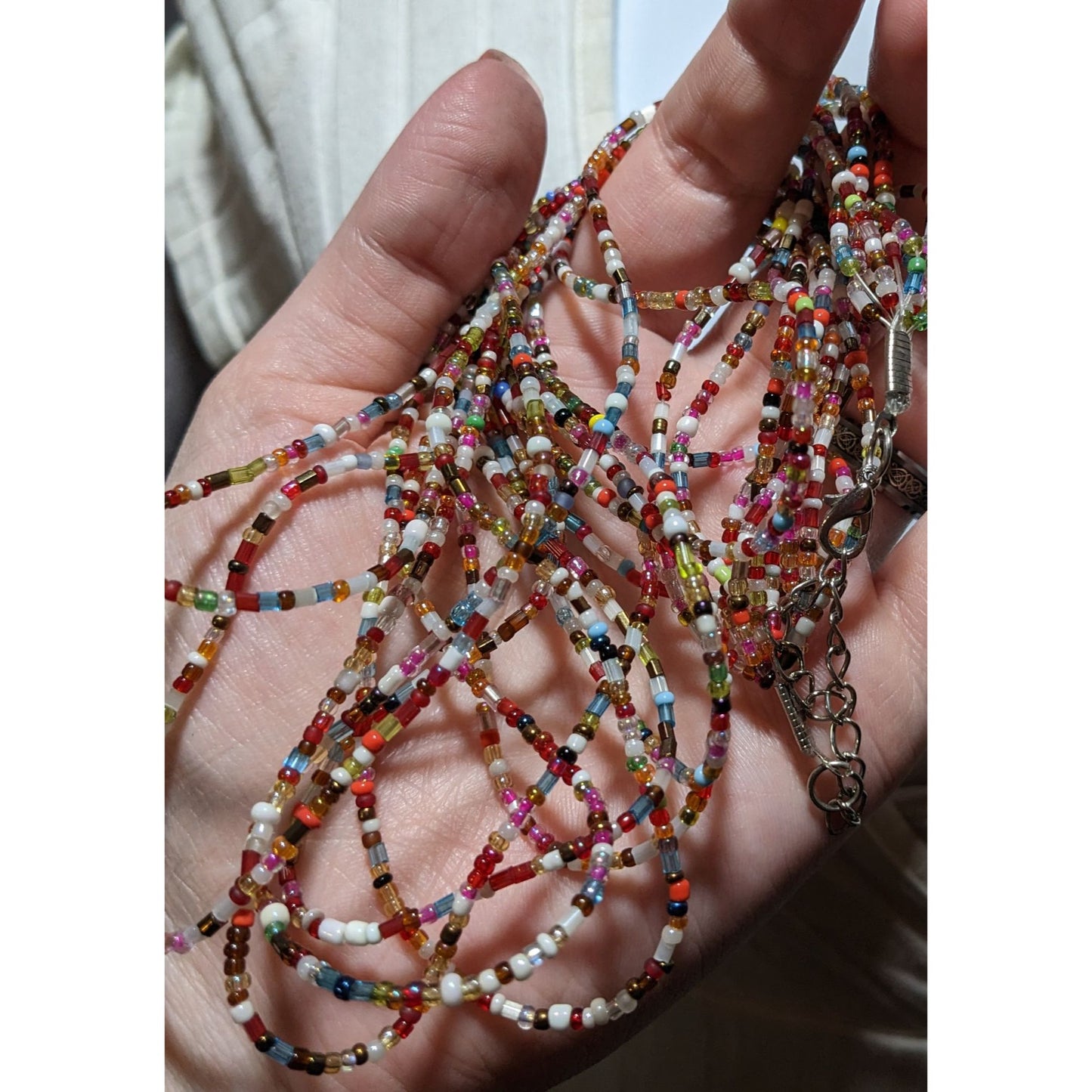 Chaotic Rainbow Beaded Necklace